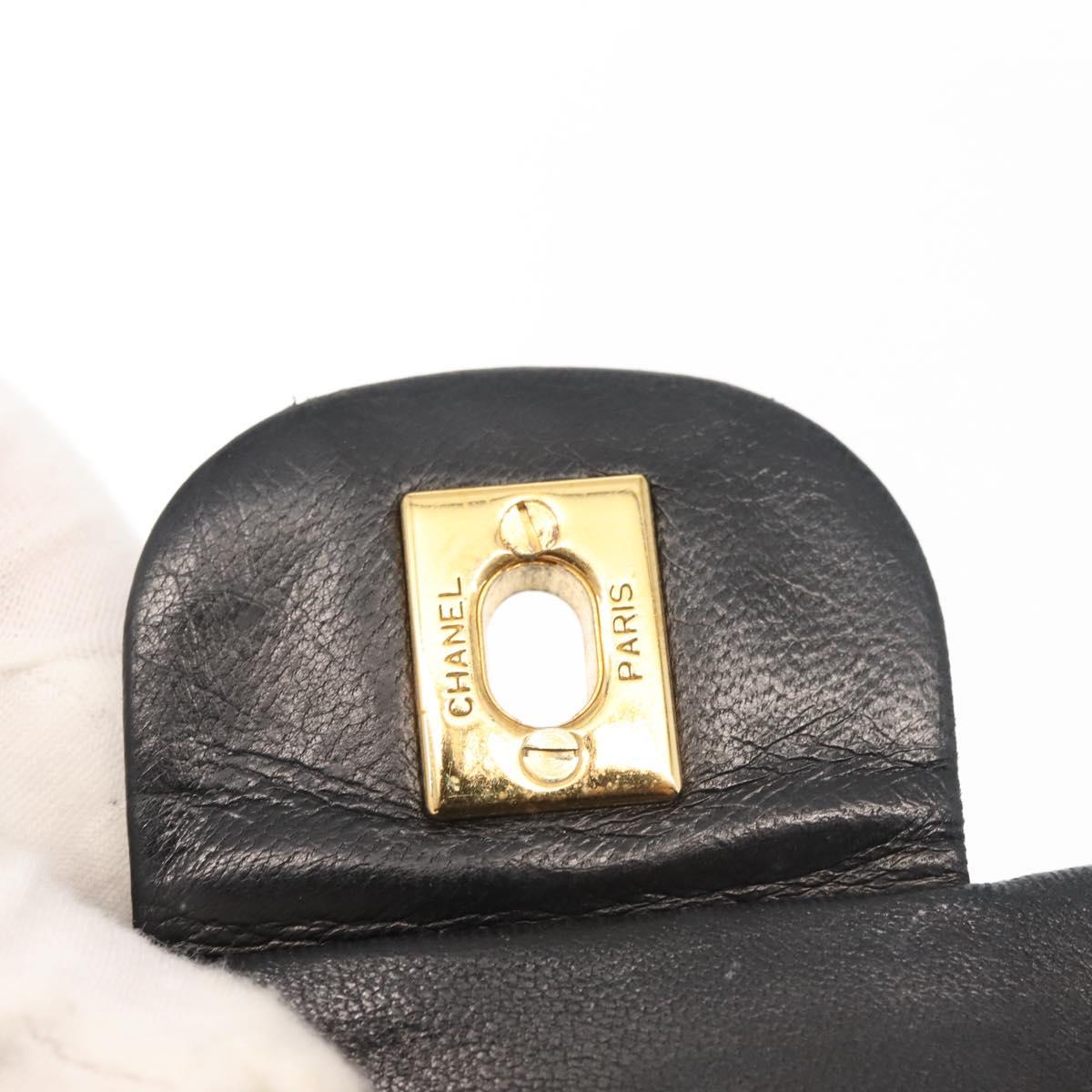 Chanel Vintage Square Classic Double Flap Bag Quilted Leather, BLACK, LEATHER, Shoulder bag