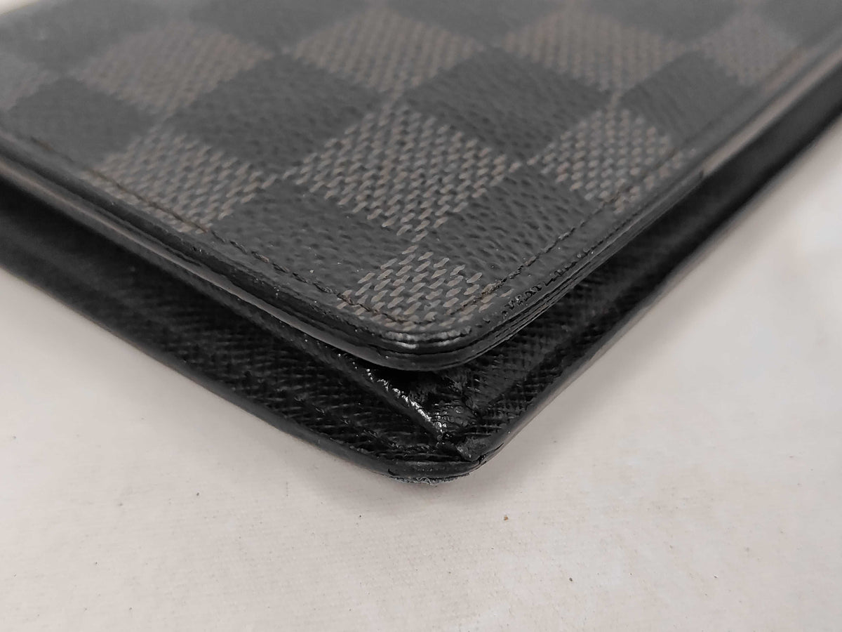 Louis Vuitton Brazza Damier Graphite, Black, Canvas, Wallet