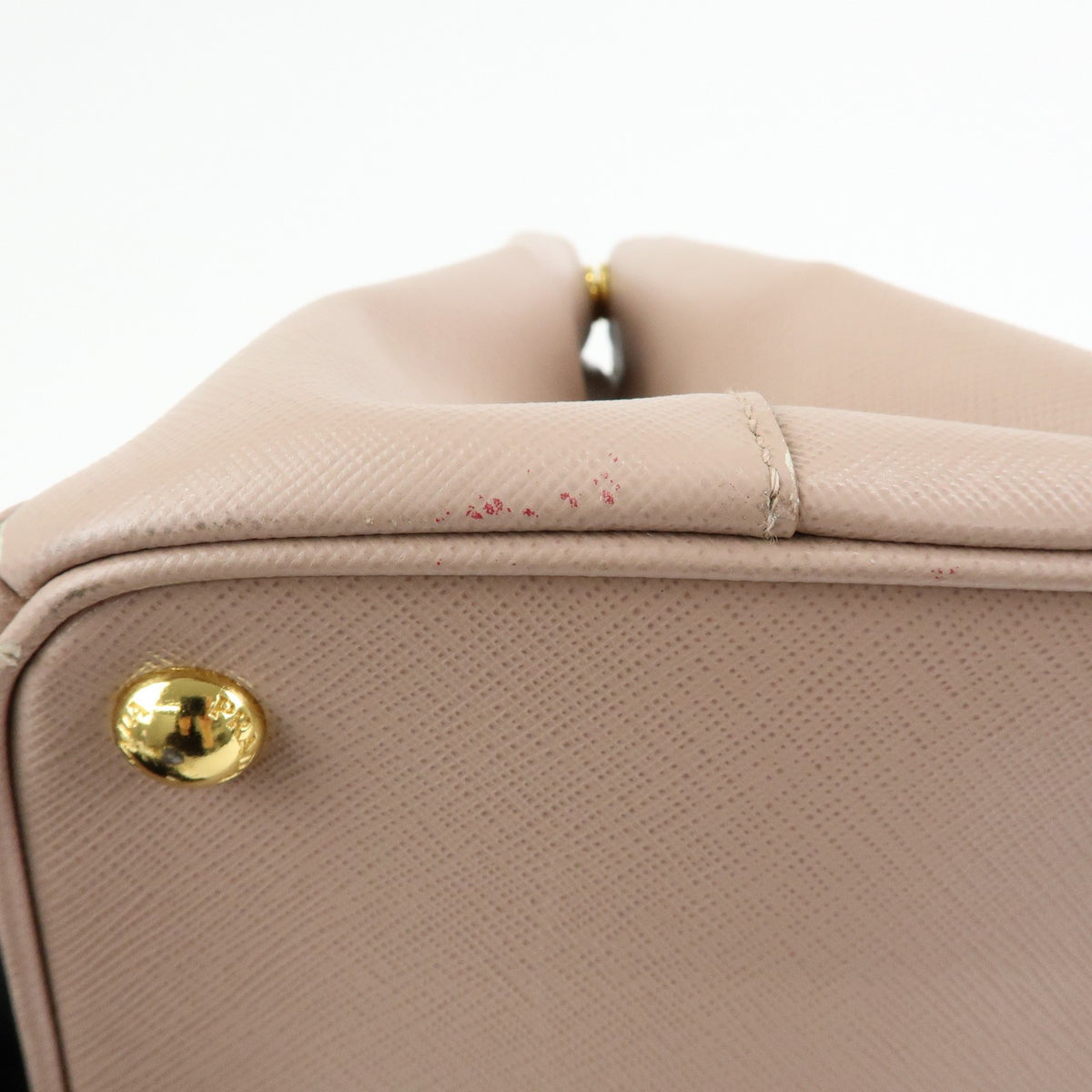 Prada Galliera Saffiano Leather with Applique, Pink, Leather, Handbag