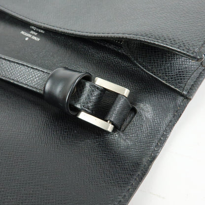 Louis Vuitton Selenga Pochette Taiga Leather, Black, Leather, Clutch