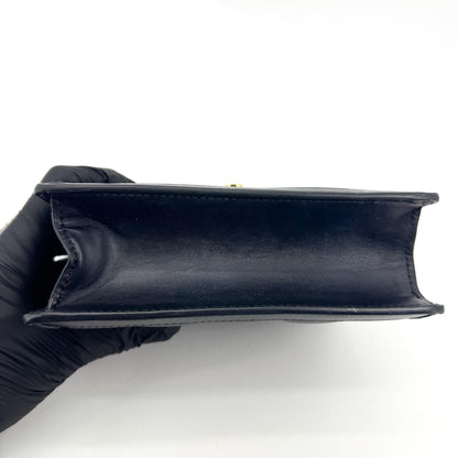 Gucci Padlock GG Embossed Leather, Black, Leather, Shoulder Bag