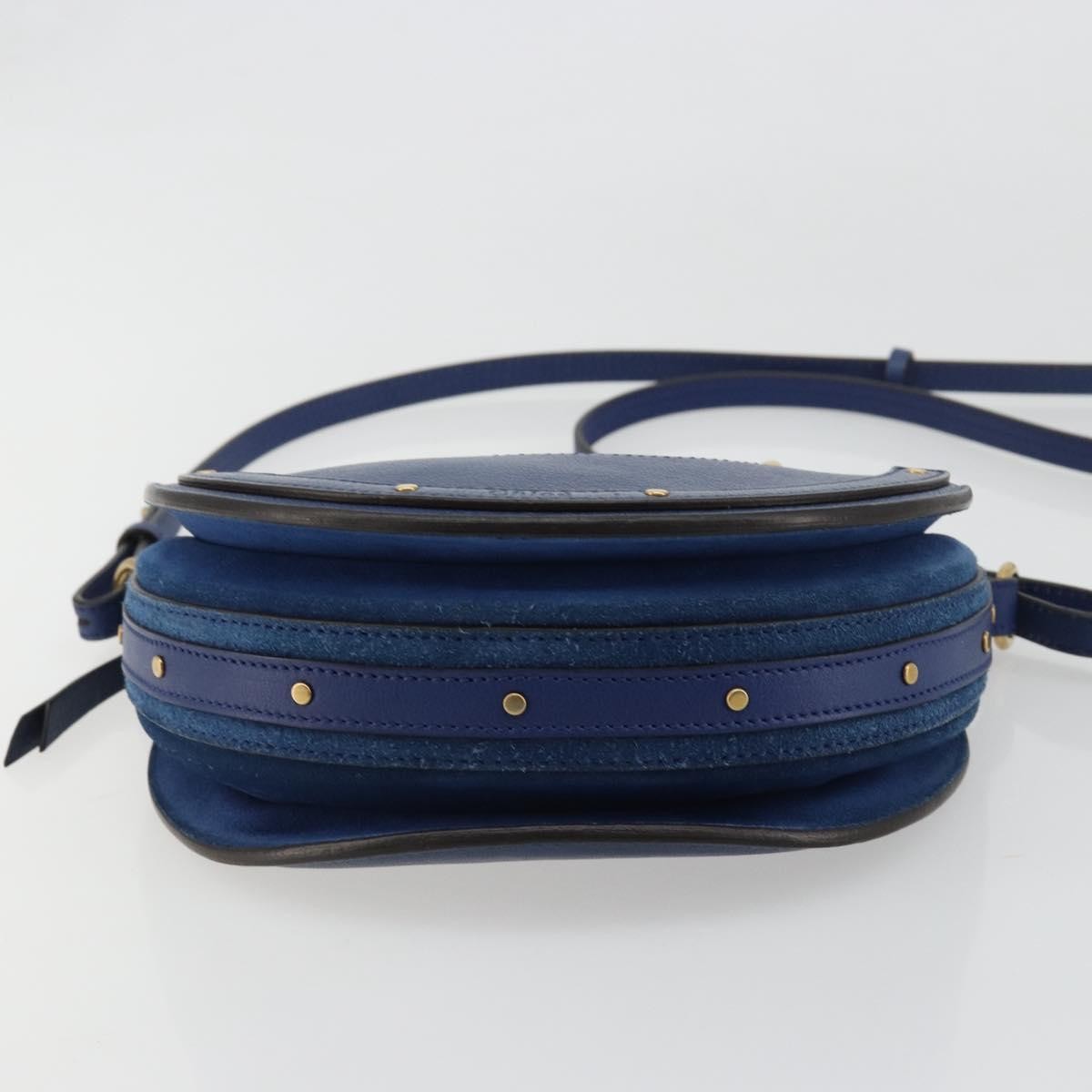 Chloe Pixie Leather and Suede, Blue, Leather, Crossbody Bag
