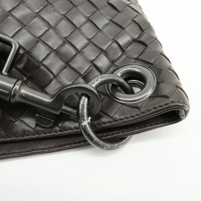 Bottega Veneta Flat Messenger Intrecciato Nappa, Brown, Leather, Handbag
