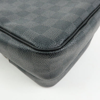 Louis Vuitton Rem Damier Graphite, Black, Canvas, Handbag