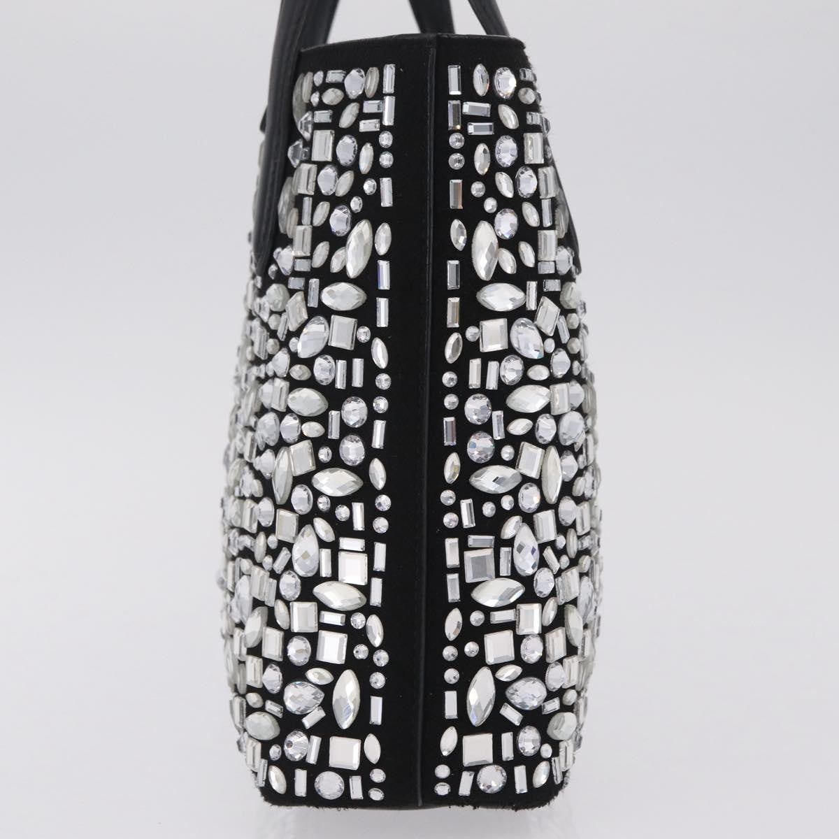 Salvatore Ferragamo Convertible Crystal Embellished Leather, Black, Leather, Tote Bag