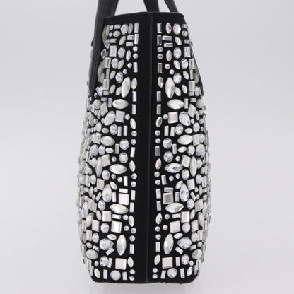 Salvatore Ferragamo Convertible Crystal Embellished Leather, Black, Leather, Tote Bag