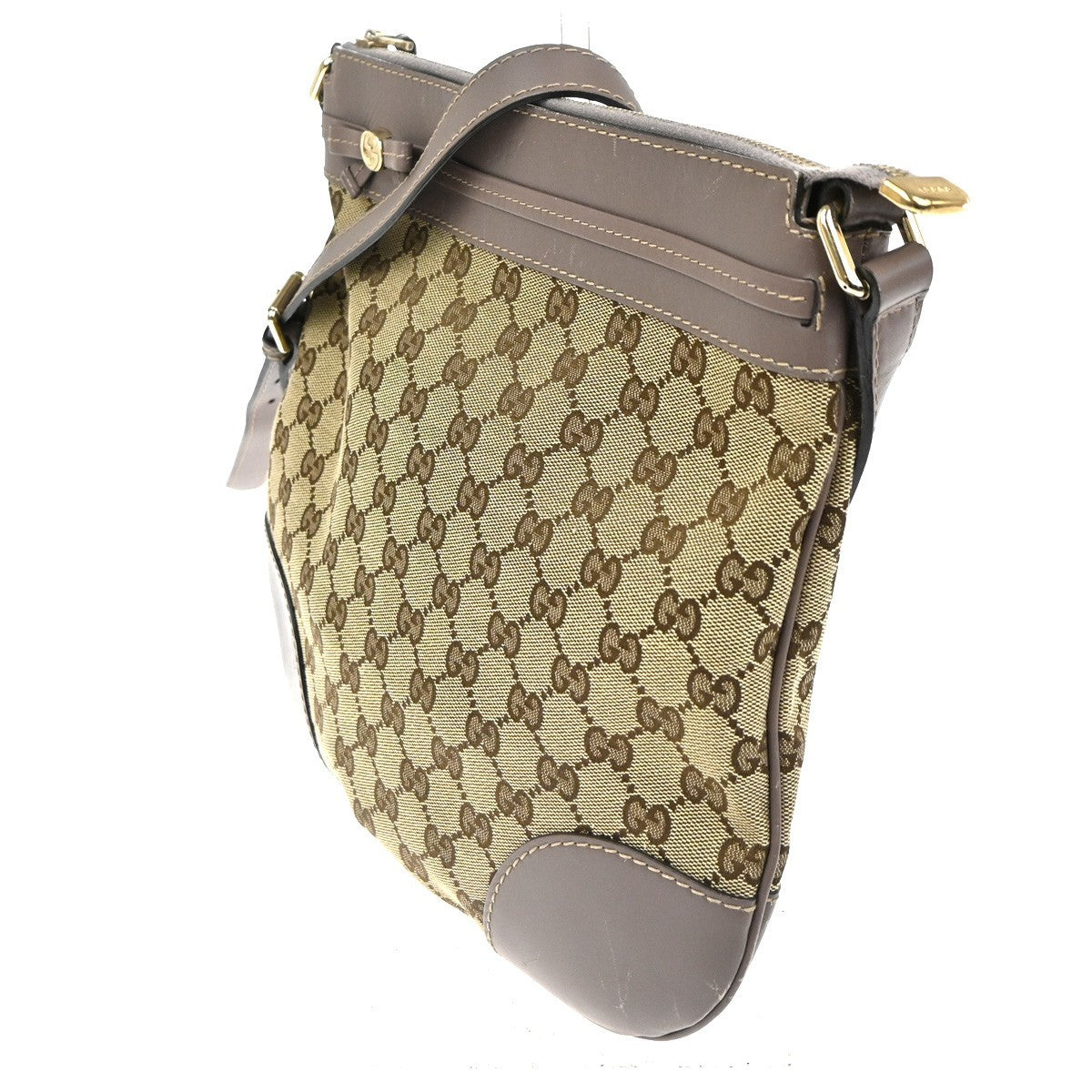 Gucci Mayfair Messenger GG Canvas and Leather, Beige, Canvas, Shoulder Bag