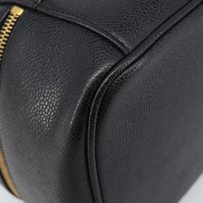 Chanel Vintage Timeless Cosmetic Case Caviar, Black, Leather, Clutch