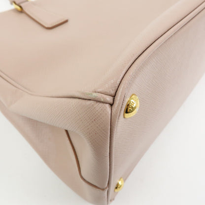 Prada Galliera Saffiano Leather with Applique, Pink, Leather, Handbag