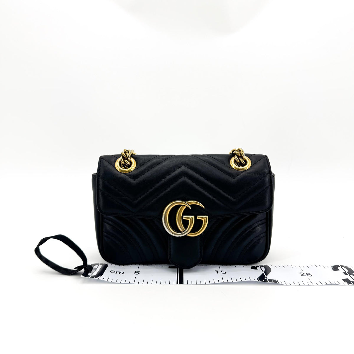 Gucci GG Marmont Flap Matelasse Leather, Black, Leather, Handbag