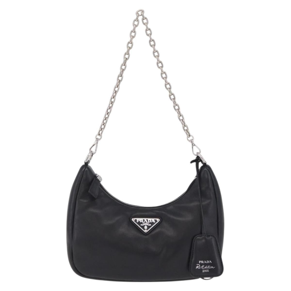Prada Re-Edition 2005 Nappa Leather, Black, Leather, Shoulder Bag