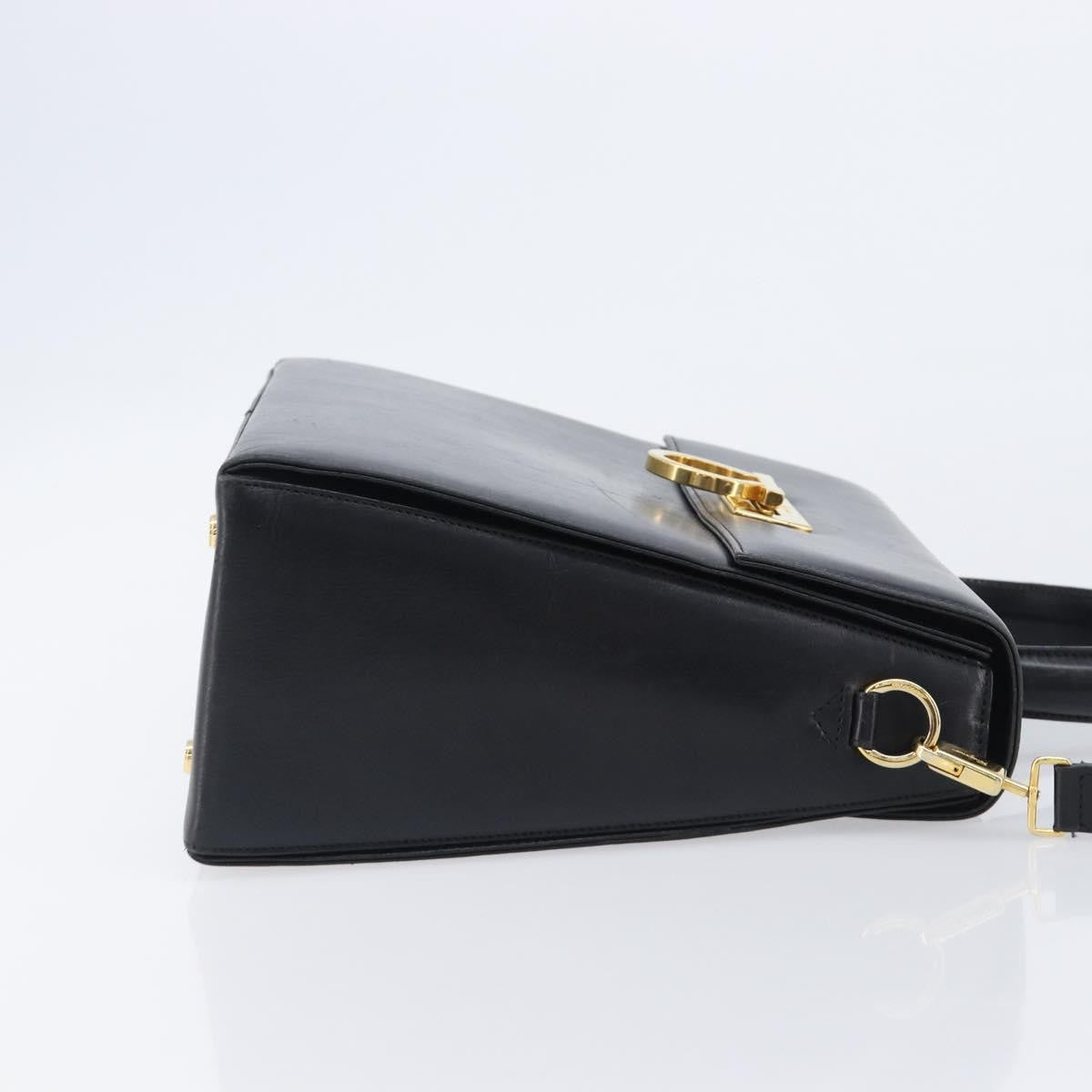 Salvatore Ferragamo Convertible Top Handle Leather, Black, Leather, Handbag
