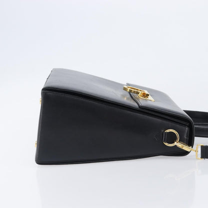 Salvatore Ferragamo Convertible Top Handle Leather, Black, Leather, Handbag