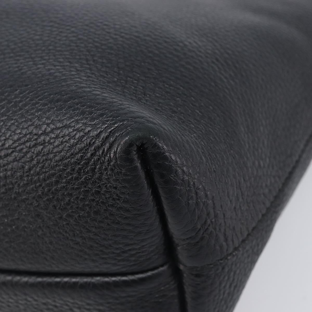Salvatore Ferragamo Gancini Leather, Black, Leather, Handbag