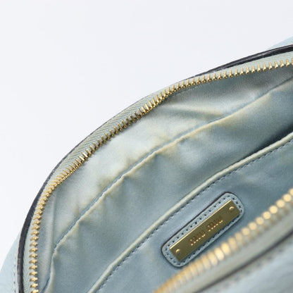 Miu Miu Madras Zip Pocket Leather, Blue, Leather, Crossbody Bag