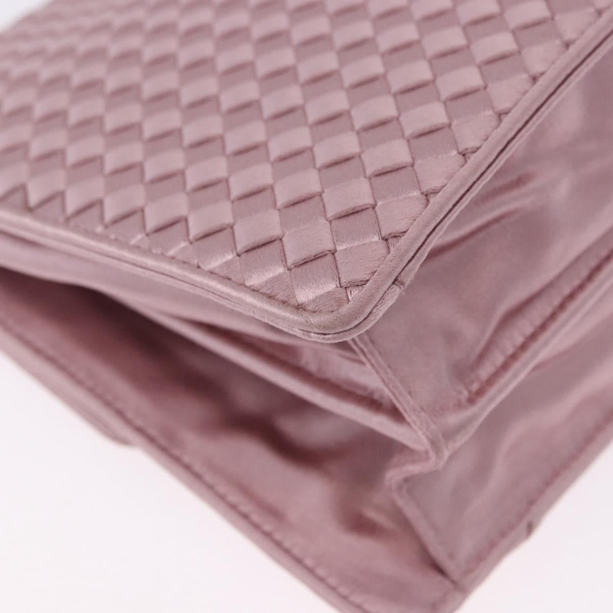 Bottega Veneta Flap Intrecciato Satin, Pink, Satin, Shoulder Bag