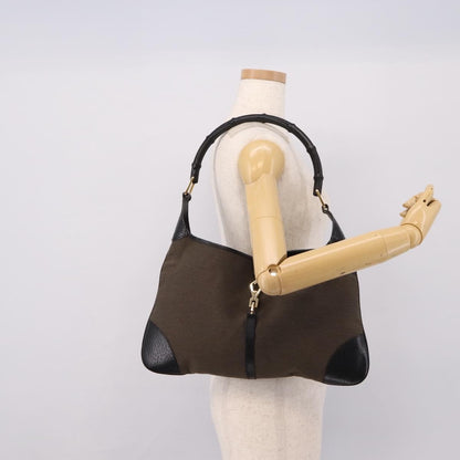 Gucci Bamboo Jackie Leather, Brown, Canvas, Handbag