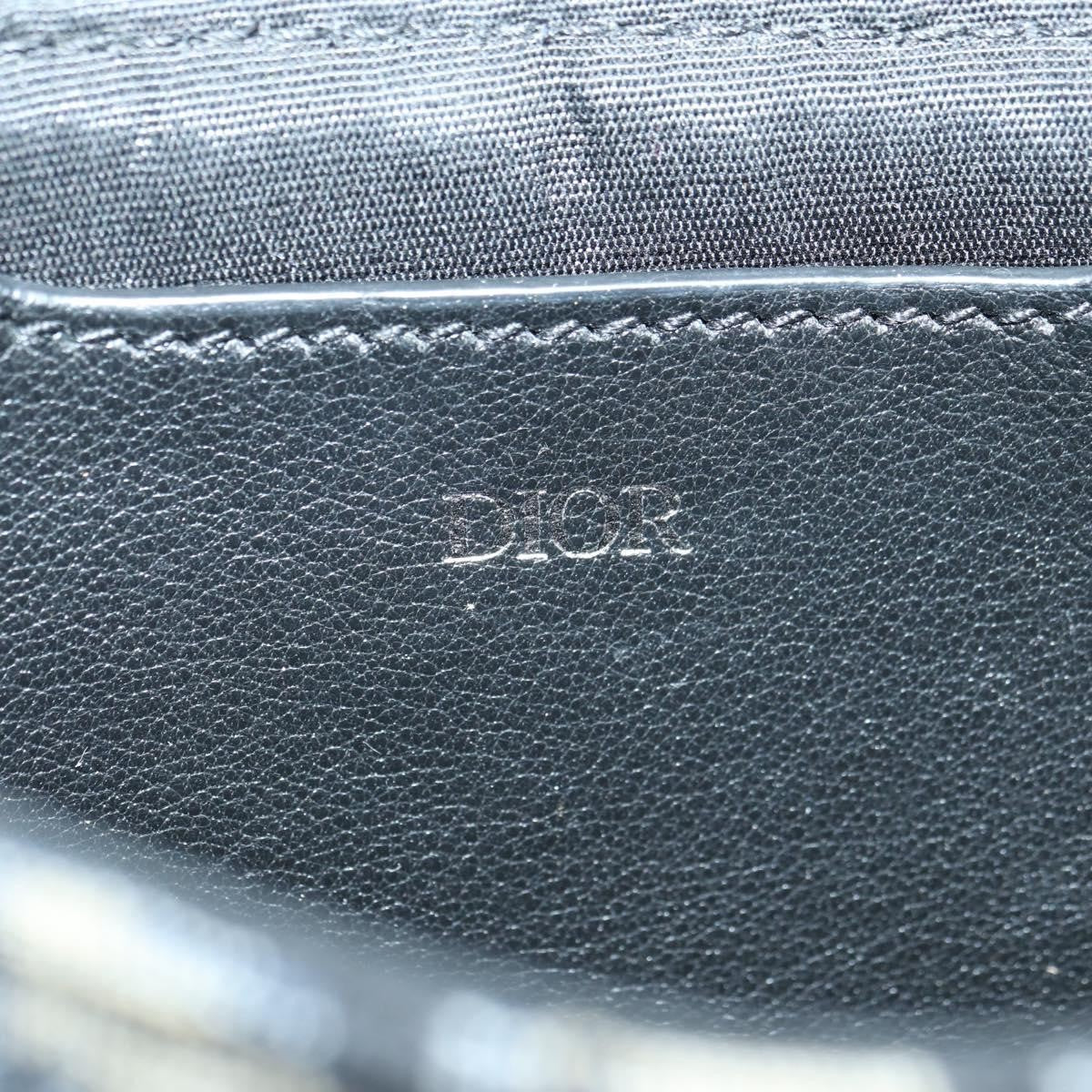 Christian Dior Clasp Lock Messenger Oblique Canvas and Leather, Navy, Canvas, Clutch