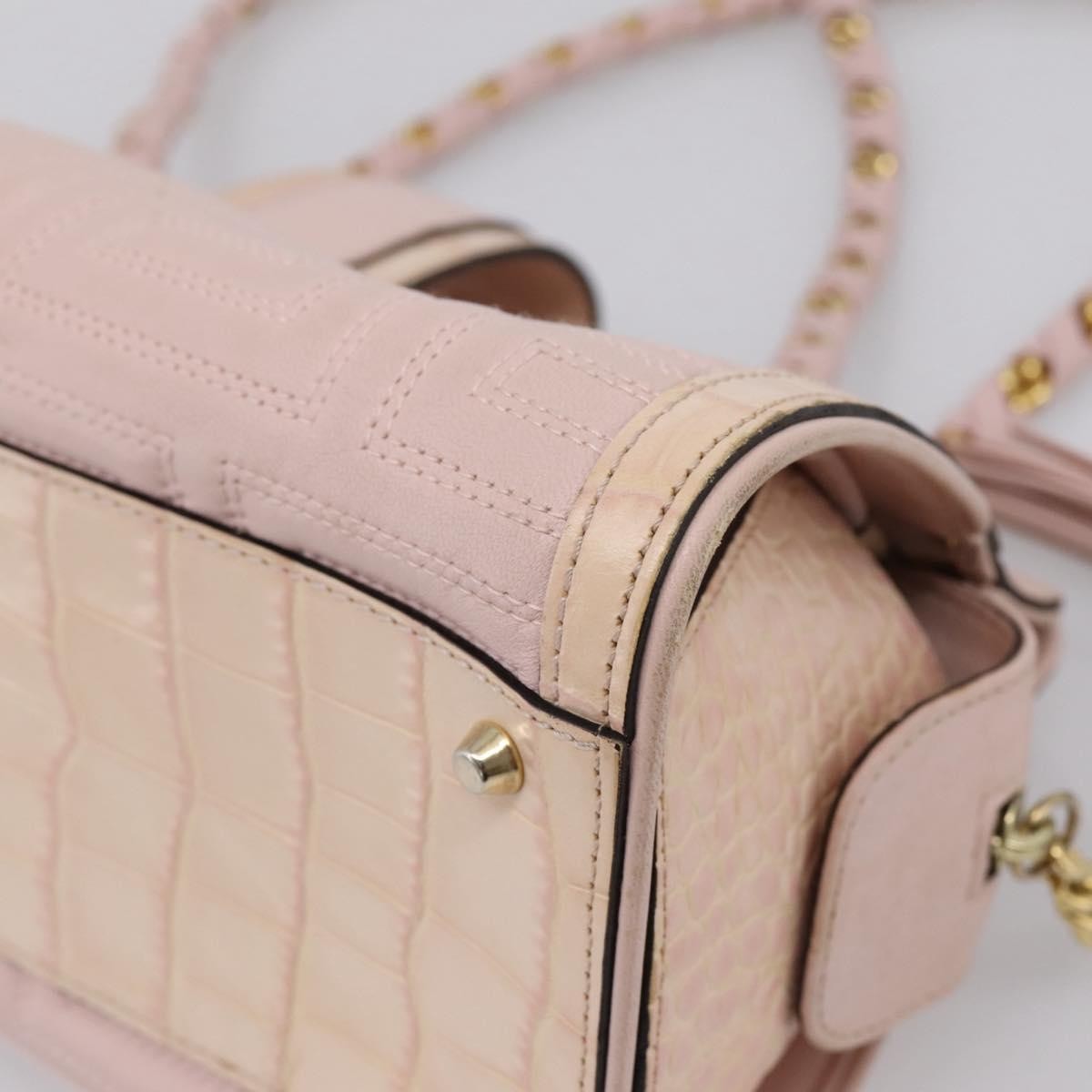 Versace Vintage Tote Leather, Pink, Leather, Tote Bag