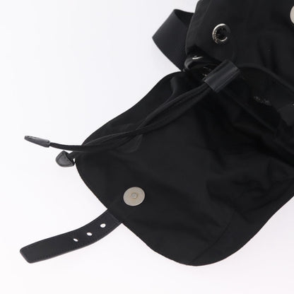 Prada Double Pocket Backpack Chain Re-Nylon, Black, Nylon, Shoulder Bag