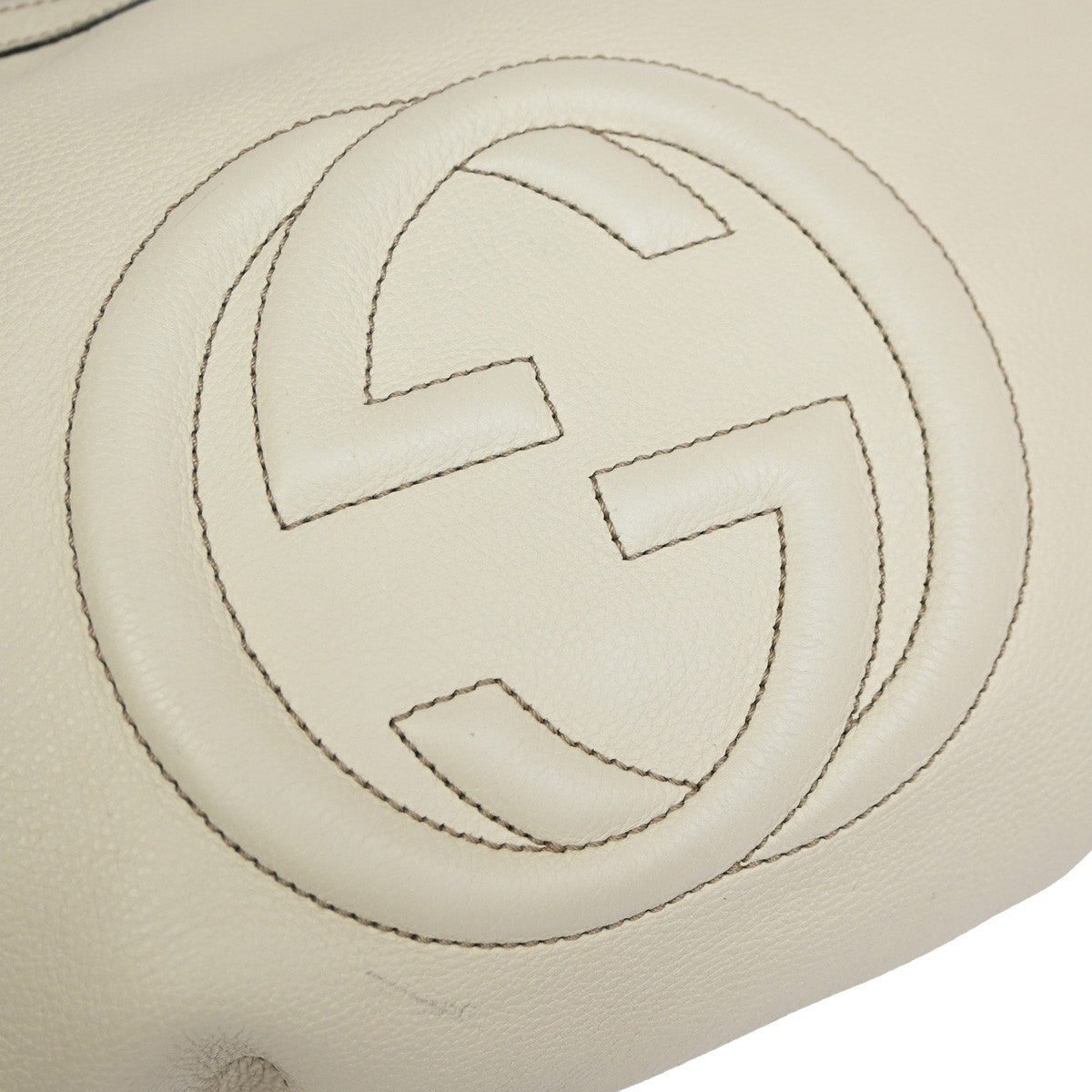 Gucci Soho Messenger Leather, White, Leather, Shoulder Bag