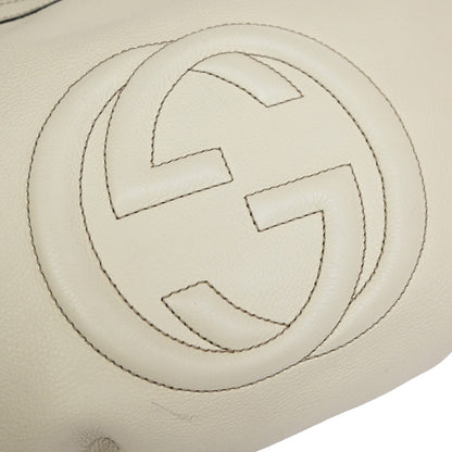 Gucci Soho Messenger Leather, White, Leather, Shoulder Bag