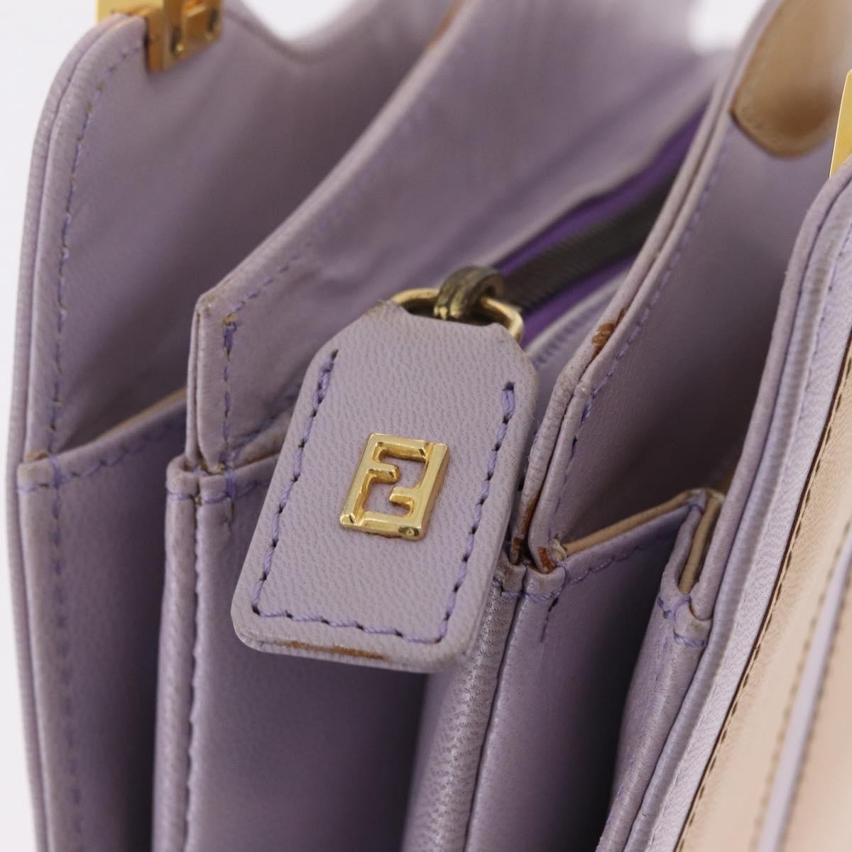 Fendi Handbag cuir, Purple, Leather, Handbag