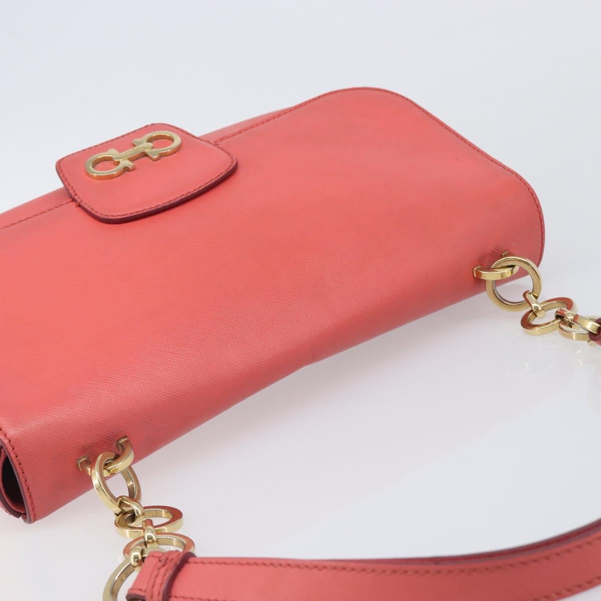 Salvatore Ferragamo Gancini Leather, Pink, Leather, Shoulder Bag