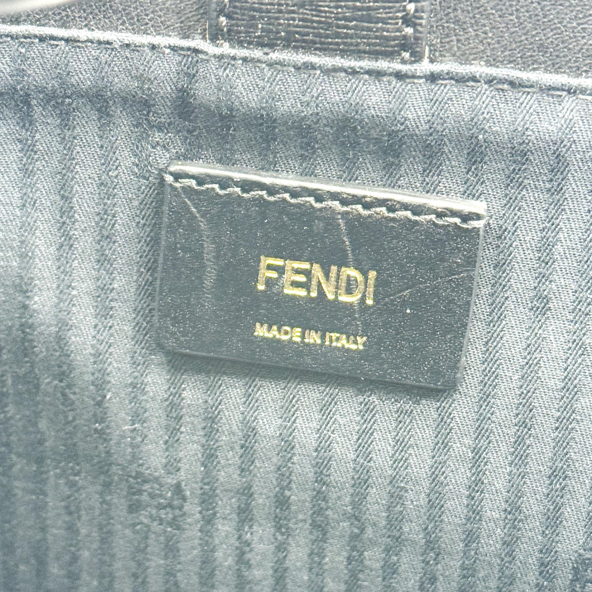 Fendi 2Jours Leather, Black, Calfskin, Handbag