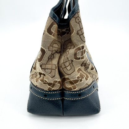 Gucci Horsebit GG Canvas and Leather, Beige, Canvas, Shoulder Bag