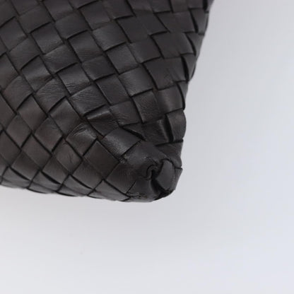 Bottega Veneta Flat Messenger Intrecciato Nappa, Black, Leather, Handbag