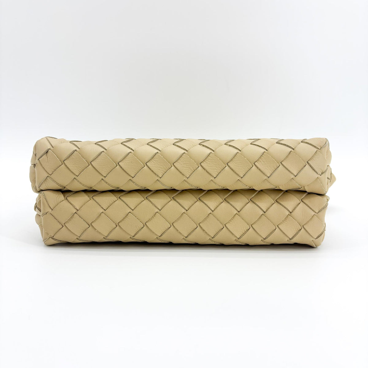 Bottega Veneta Duo Intrecciato Nappa, Beige, Leather, Handbag