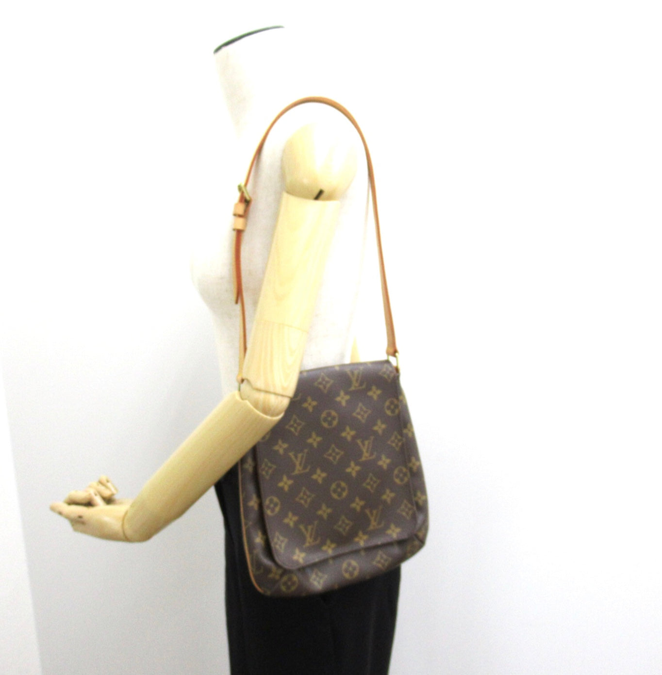 Louis Vuitton Musette Salsa Handbag Monogram Canvas, BROWN, LEATHER, Shoulder bag