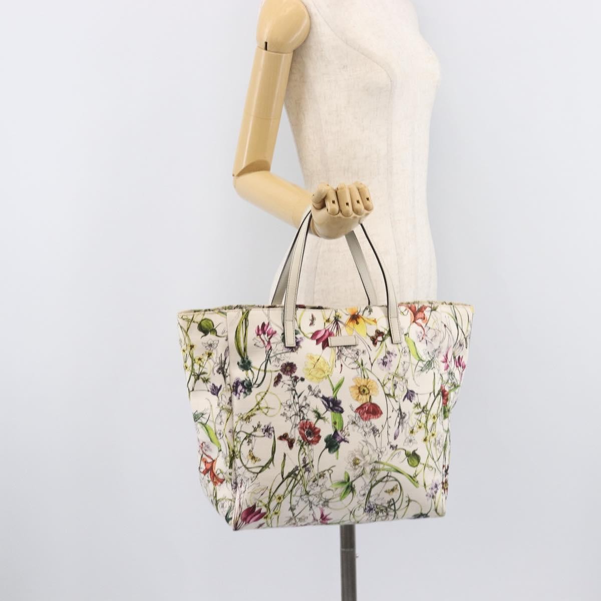 Gucci Open Flora Canvas, Multicolour, Canvas, Tote Bag
