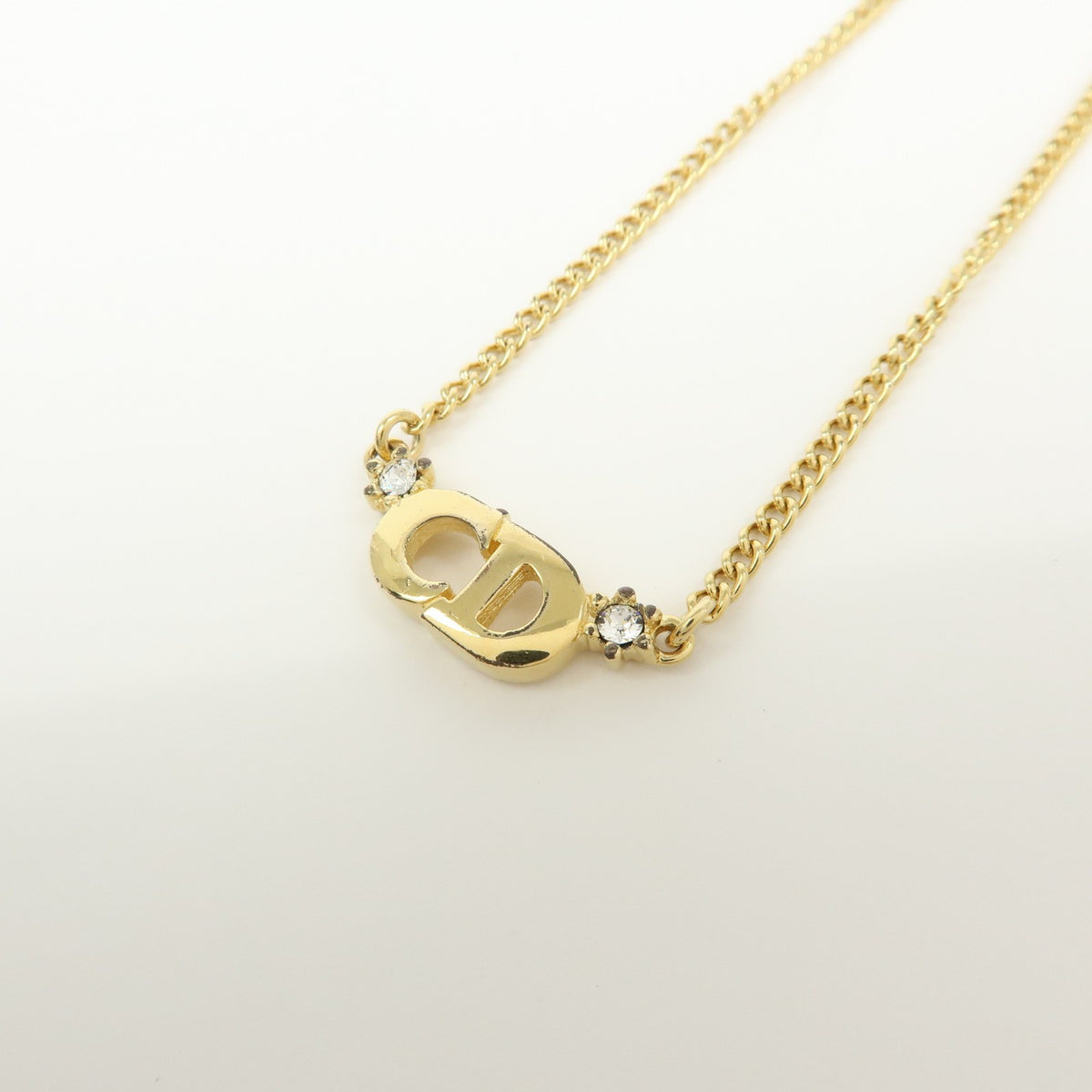 Christian Dior CD Pendant Metal, Gold, Metal, Necklace