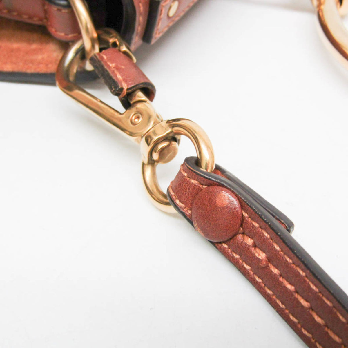 Chloe Nile Studded Suede and Leather, Brown, Leather, Crossbody Bag