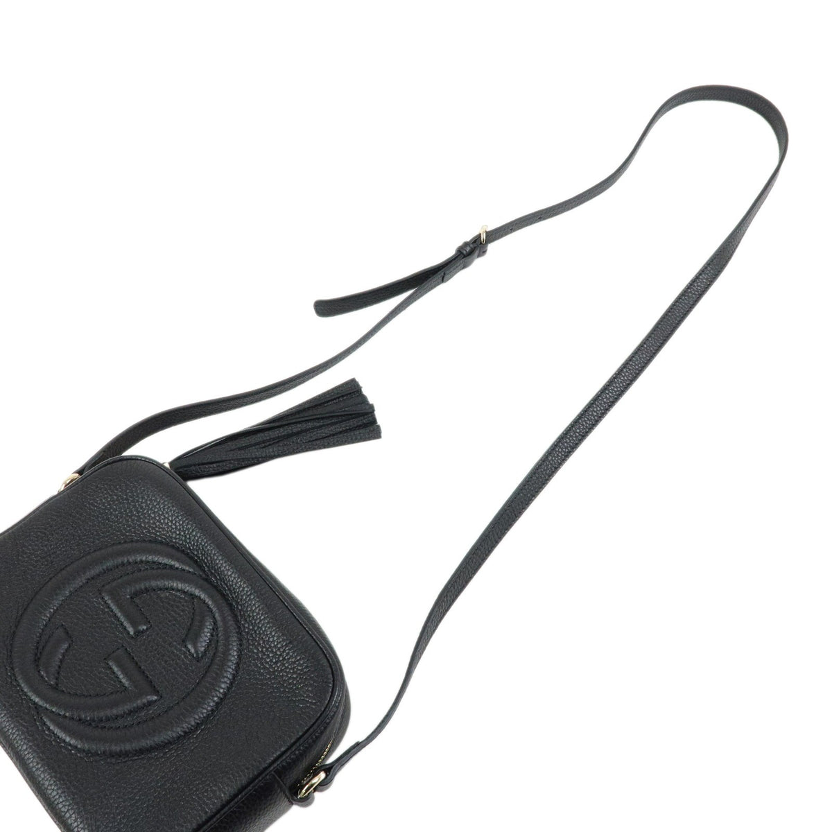 Gucci Soho Disco Leather, Black, Leather, Crossbody Bag