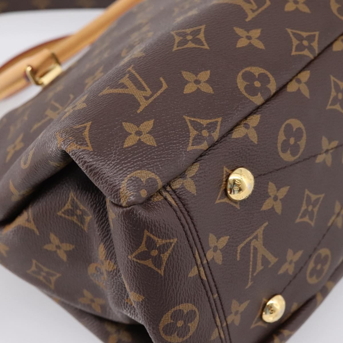 Louis Vuitton Pallas Monogram Canvas with Leather, Brown, Canvas, Tote Bag