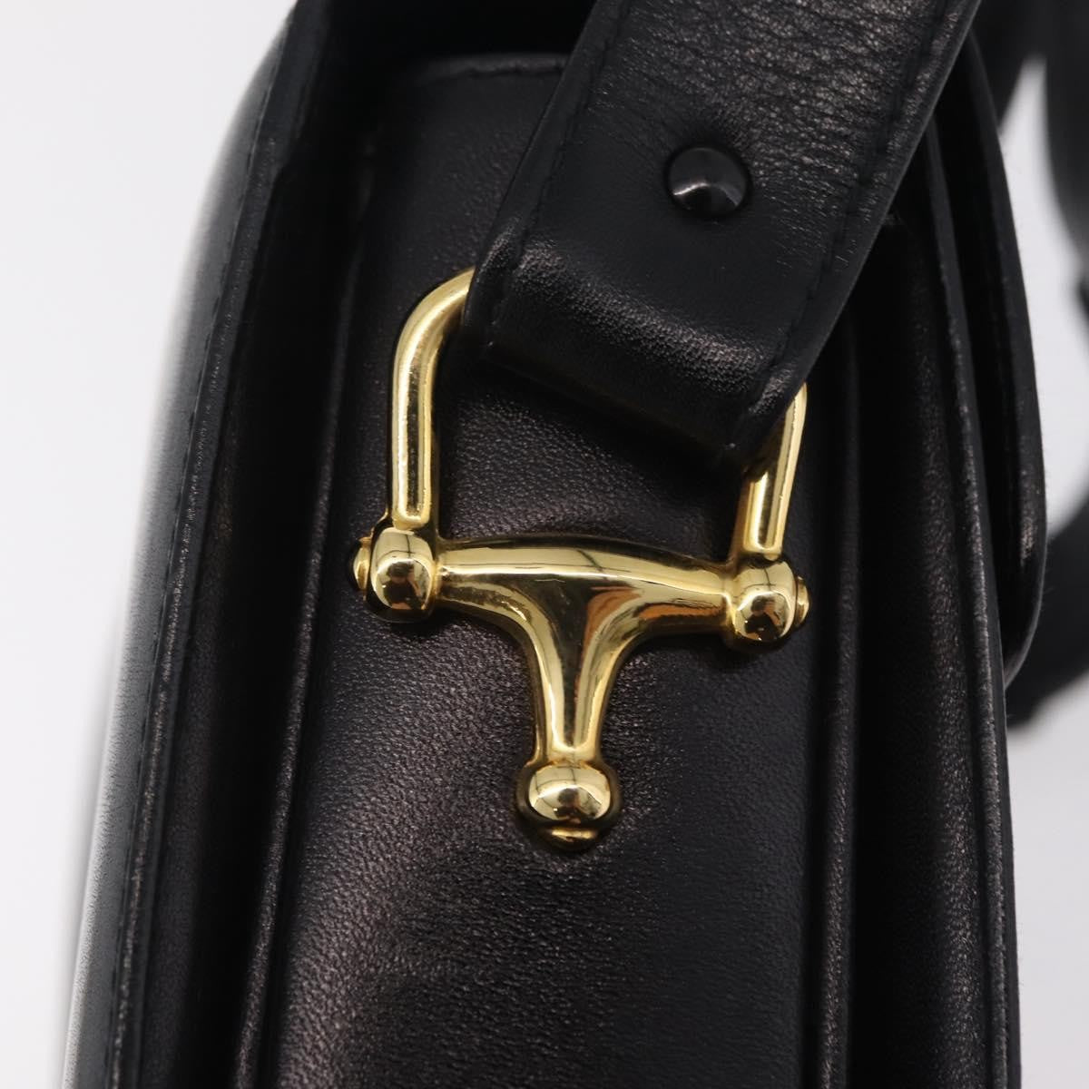Celine Vintage Carriage Flap Leather, Black, Leather, Handbag