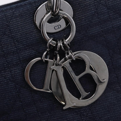 Christian Dior Lady Dior Denim, Blue, Denim, Handbag