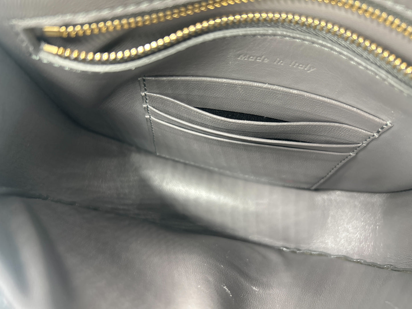 Celine Trotteur Crossbody Bag Grainy Leather, Gray, Leather, Crossbody Bag