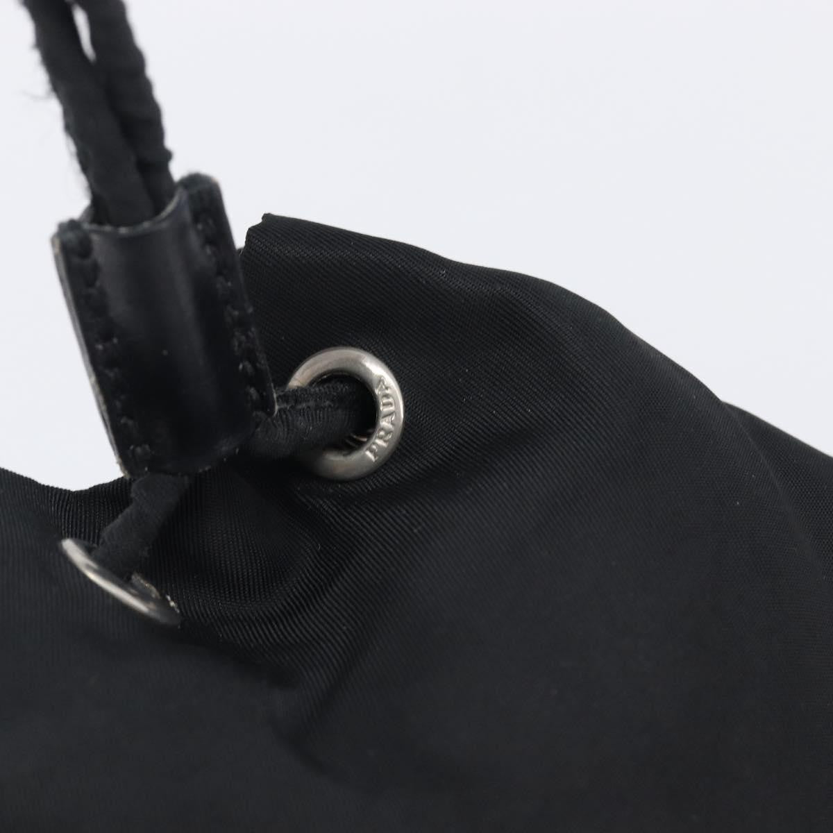 Prada Vela Drawstring Bucket Wristlet Tessuto, Black, Nylon, Clutch