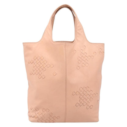 Bottega Veneta Regent Leather with Intrecciato Detail, Pink, Leather, Tote Bag