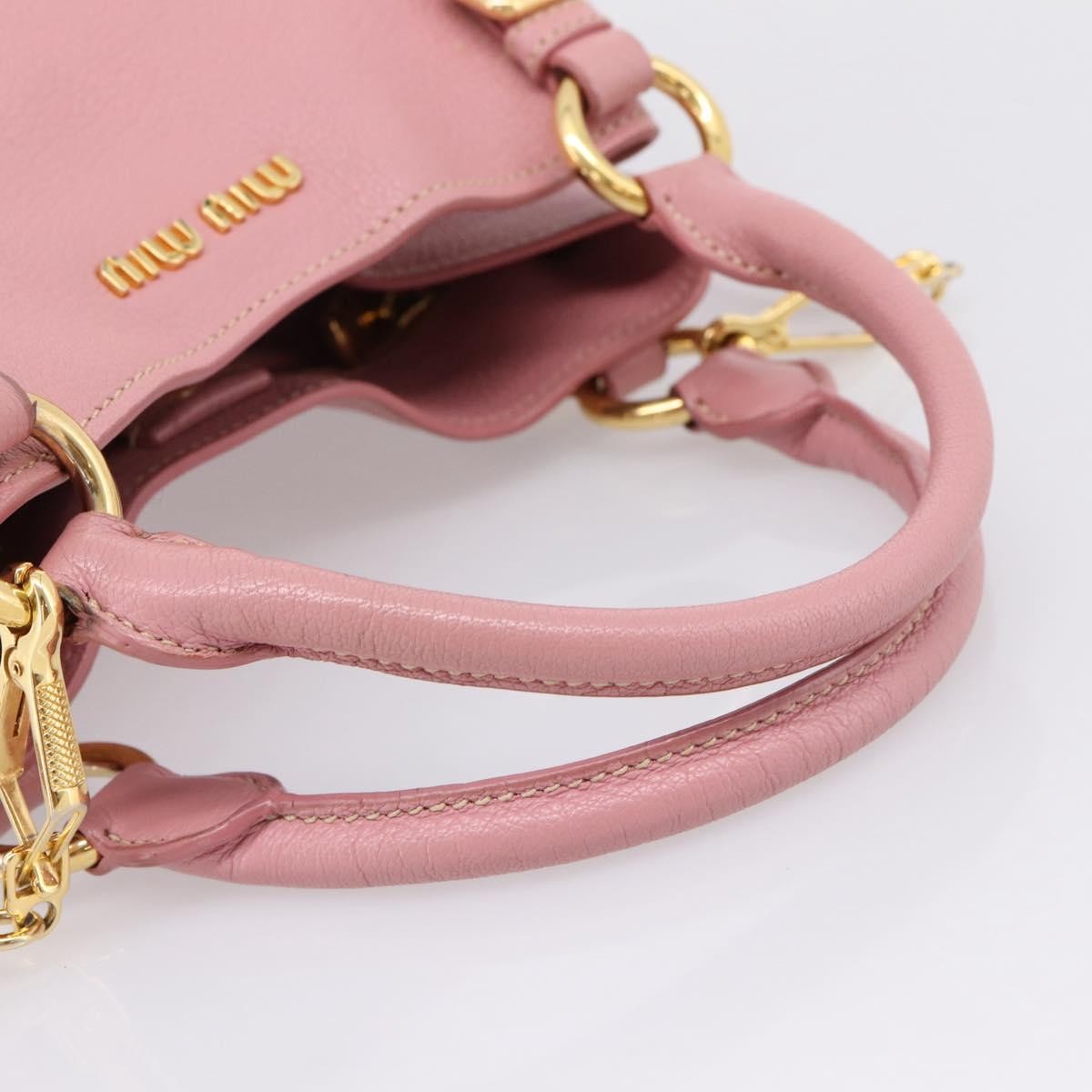 Miu Miu Madras Convertible Leather, Pink, Leather, Tote Bag