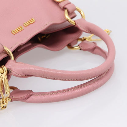 Miu Miu Madras Convertible Leather, Pink, Leather, Tote Bag