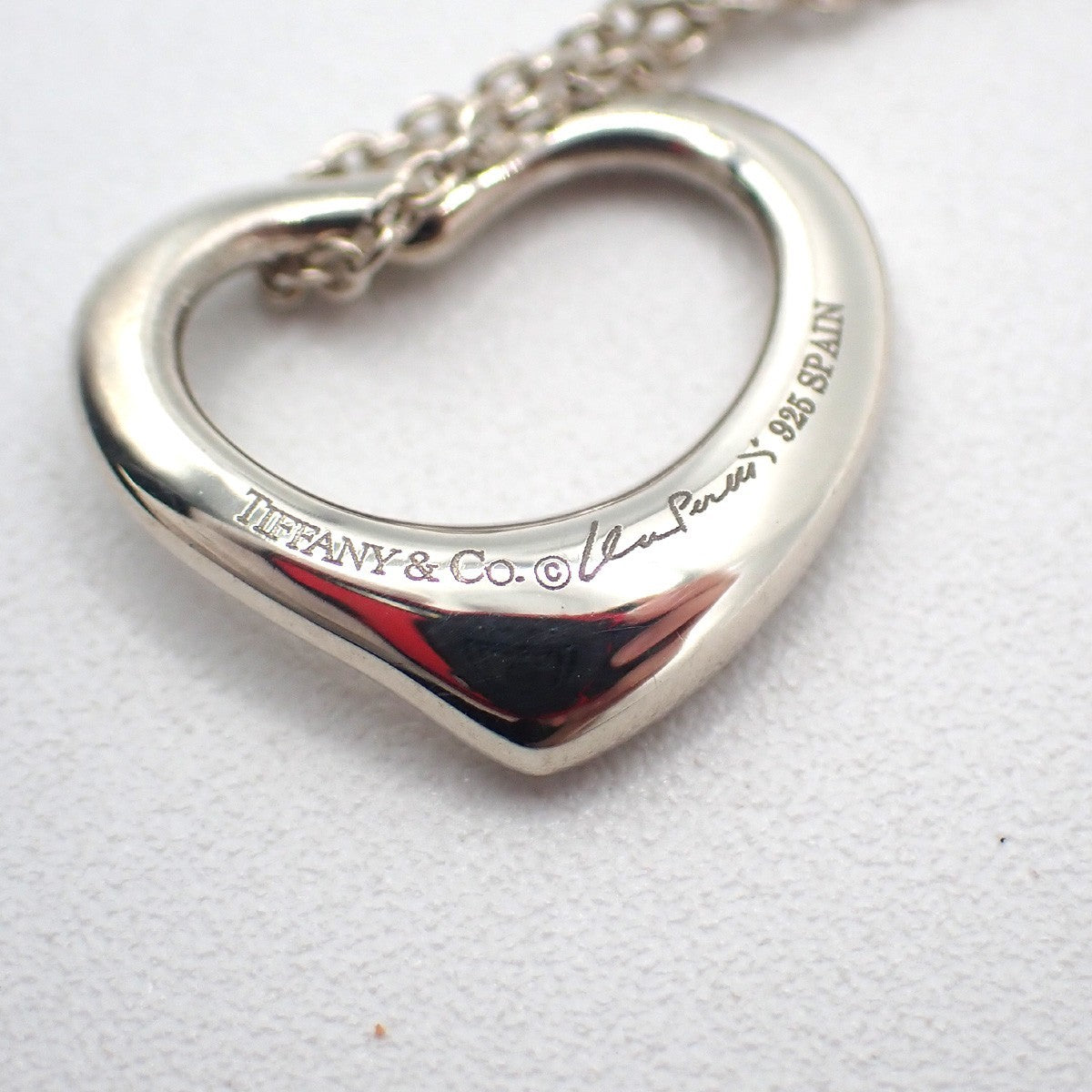 Tiffany & Co. Elsa Peretti Open Heart Pendant Sterling Silver, Silver, Silver, Necklace