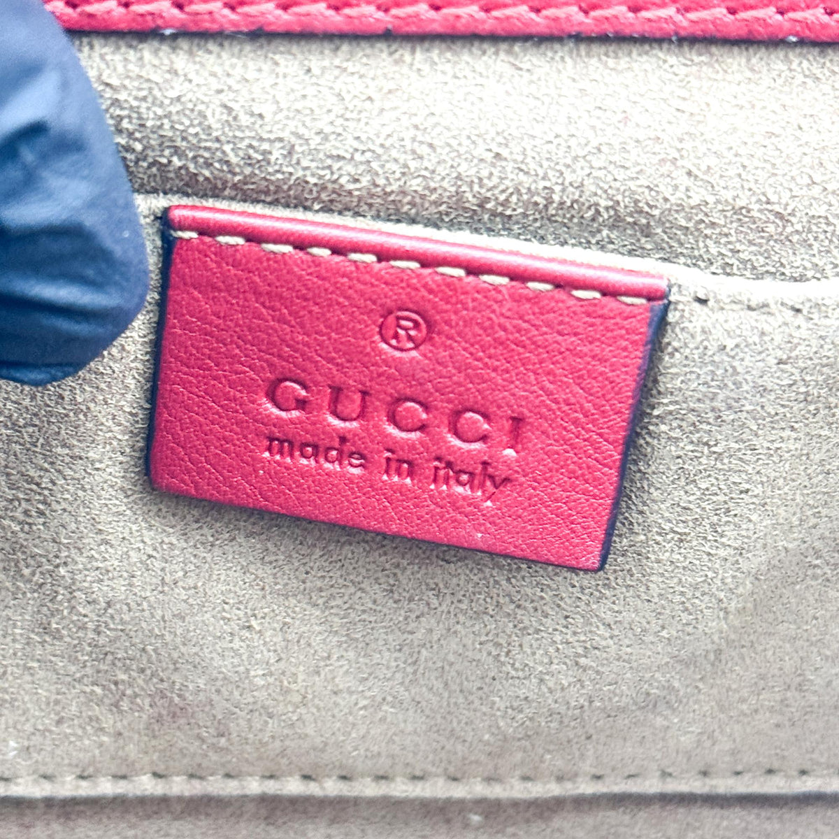 Gucci Padlock Clutch GG Canvas and Leather, Beige, Canvas, Clutch