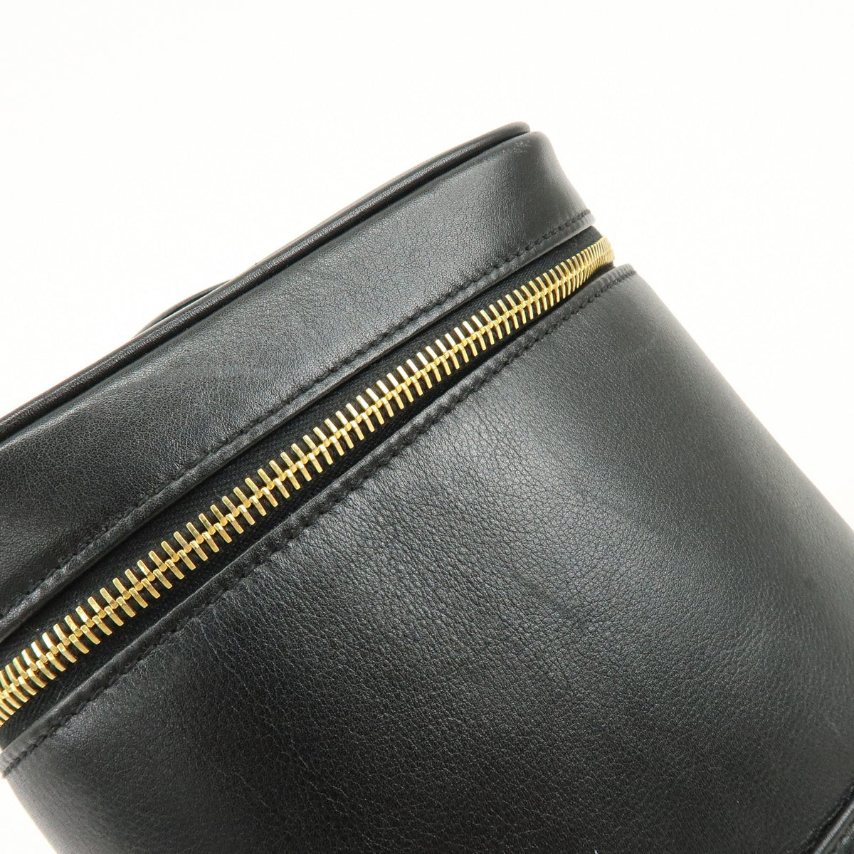 Chanel Vintage Cosmetic Case Lambskin, Black, Leather, Clutch