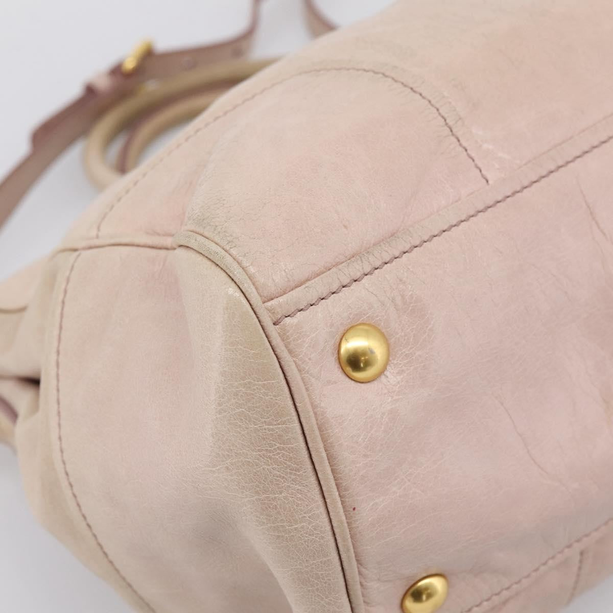 Miu Miu Vitello Lux Ring Satchel Leather, Pink, Leather, Handbag