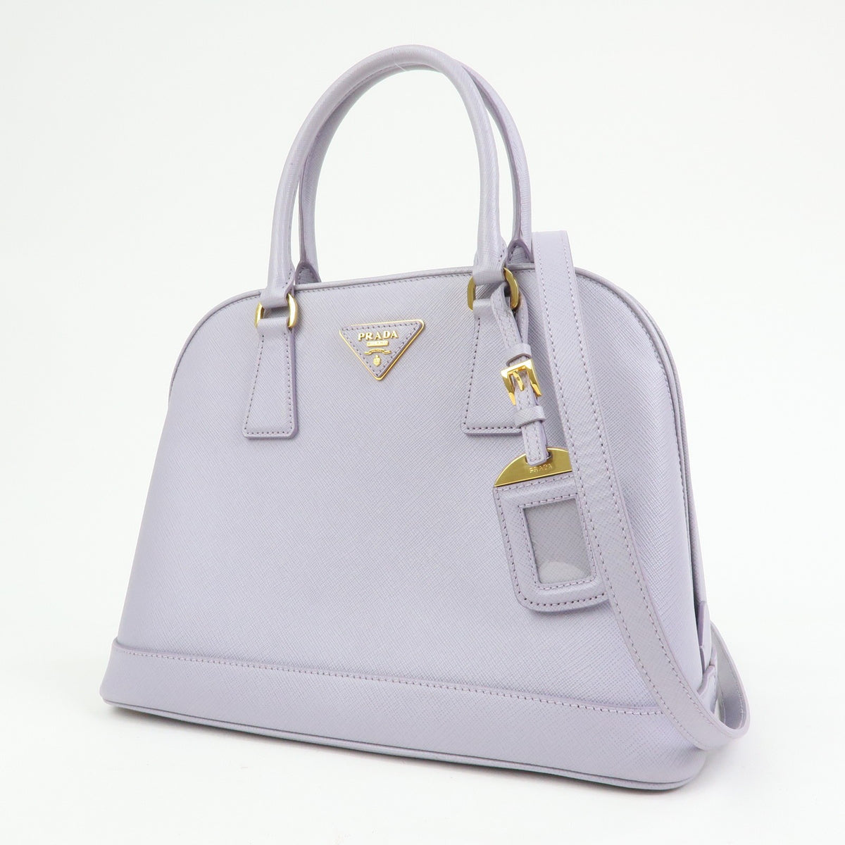 Prada Open Promenade Saffiano Leather, Purple, Leather, Handbag